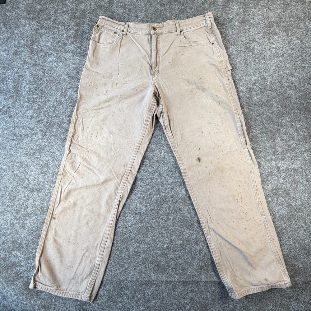 Carhartt Carpenter Pants Men 40x34 Loose Fit Canvas Workwear Utility Hammer Loop
